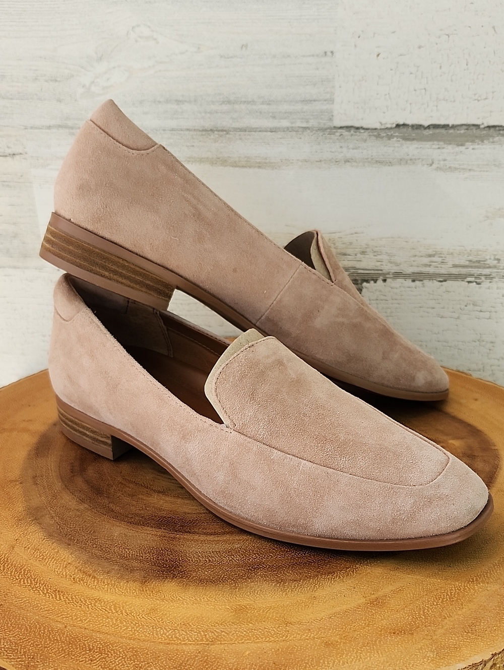 NWOT FRANCO SARTO CARLINA TAN SUEDE LOAFERS - Picture 11 of 11